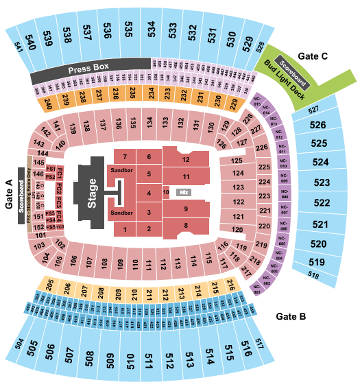 Lambeau Field Seating Chart Kenny Chesney Concert Two Birds Home